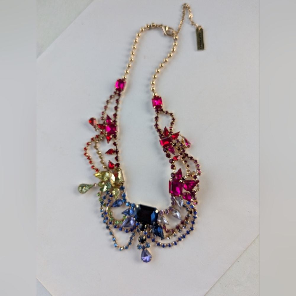 Necklace Vibrant Bohemian Multicolored Jewel-Toned Rhinestone Necklace
